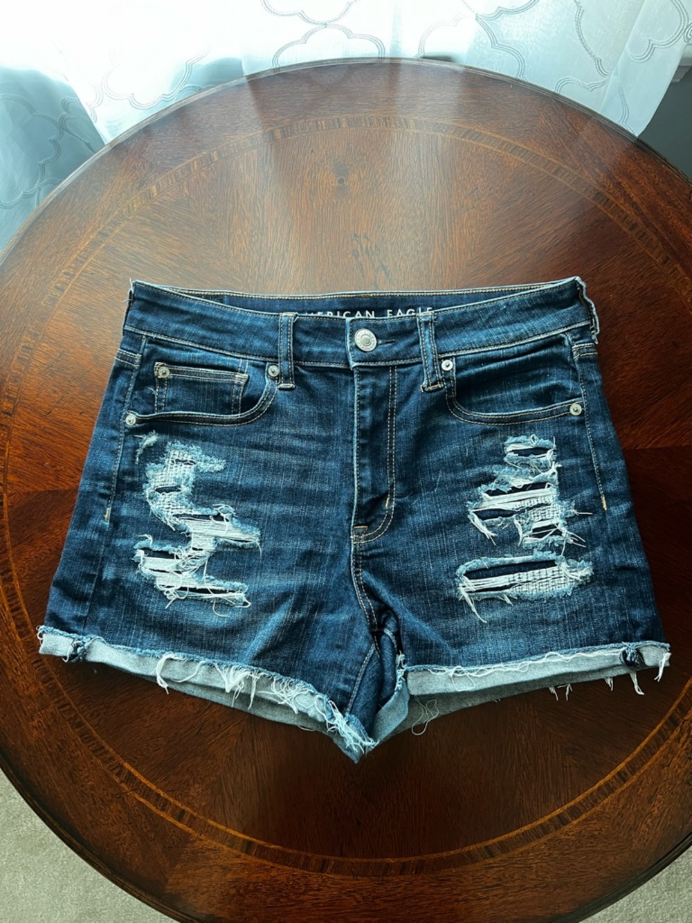 American Eagle Next Level V-Rise High-Rise Shortie Jean Shorts, Size 8